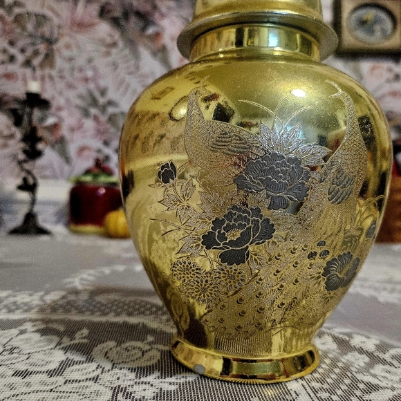 Japanese Ginger Jar Gold Gilt Silver Pheasant - Picture 4 of 7